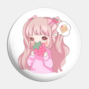 Strawberry Girl Pin