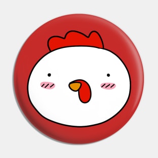 Blushing Chicken Face Pin