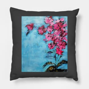 Pink Orchid Flowers Pillow