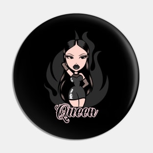 Queen Girl Doll - Black-Out Pin