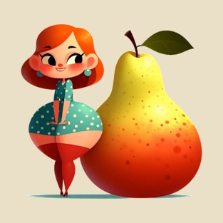 Cute Girl and Pear T-Shirt