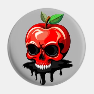 Skull Apple Poisoned Deadly spooky Fruit Pin