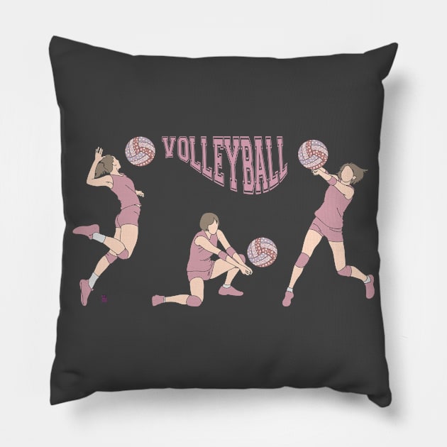 volleyball girls team Pillow by Viper Unconvetional Concept