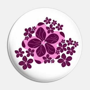 Colorful floral shapes with pink flower Pin