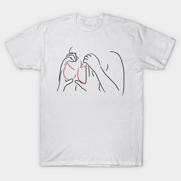 hands gripping boobs outline - Boobs - T-Shirt | TeePublic