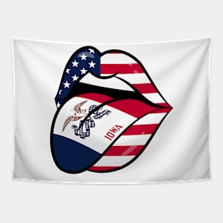 Iowa American Flag Mouth Tapestry