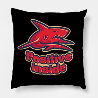 Angry shark. Positive inside. Pillow