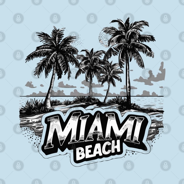 Miami Beach Florida (with White Lettering) by VelvetRoom