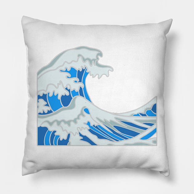 Great Wave Pillow by Nerdpins