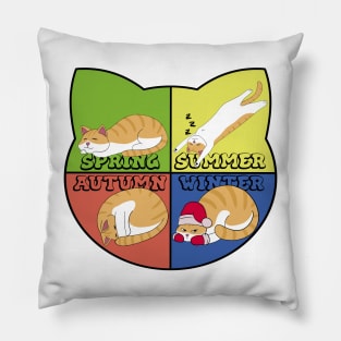 My cat in the four seasons -  The sleeping cat Pillow