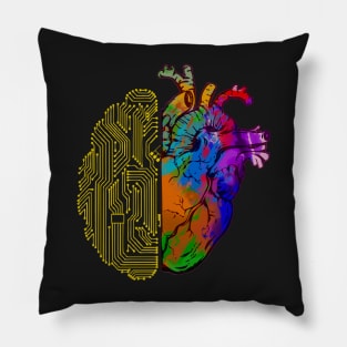 Half head half heart creative and logic Pillow