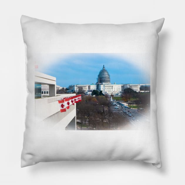 U.S. Capital and Canadian Embassy Pillow by thadz