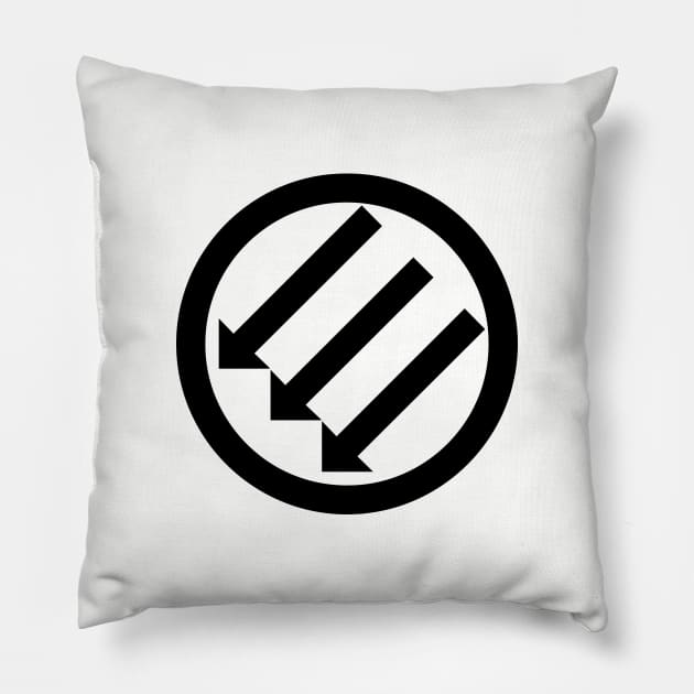 ANTIFA Post-WWII anti-fascism Anti-Fascist Action Anti-racism symbol black Pillow by vlada123