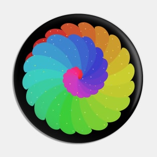 Rainbow Spiral Flower Pin