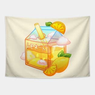 Aesthetic Sunshine Lemonade Carton Tapestry