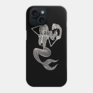 Mermaid skull fantasy surreal art. Phone Case