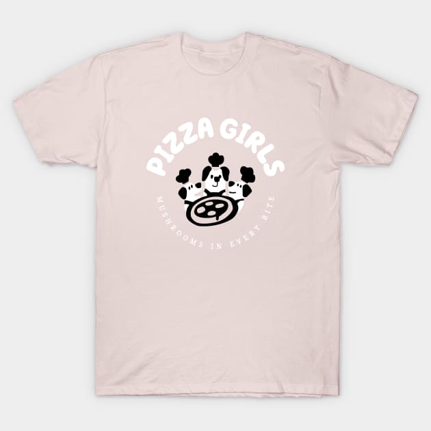 Cat Bone Design Pizza Girls T-Shirt