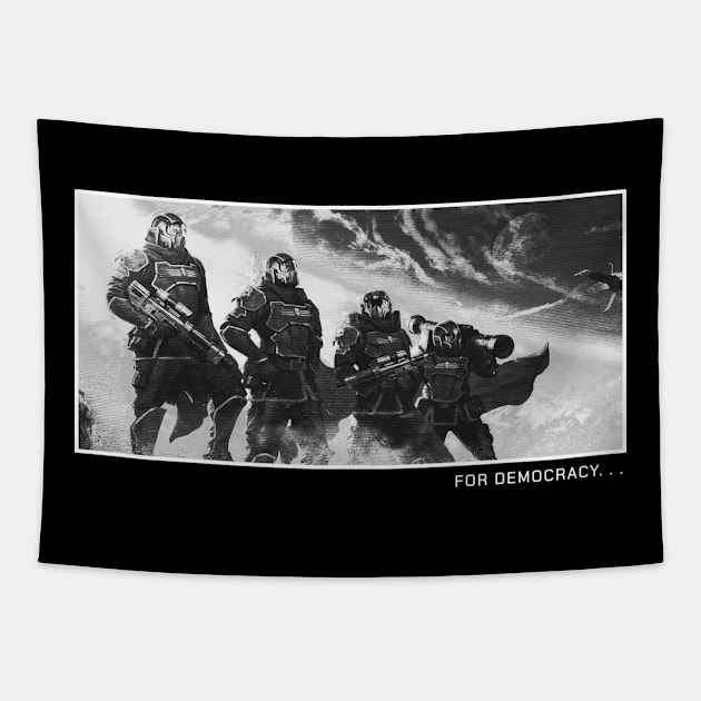 Vintage BW For Democracy Tapestry by clownescape