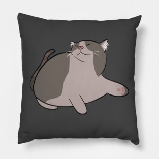 Chonky cat relaxing Pillow