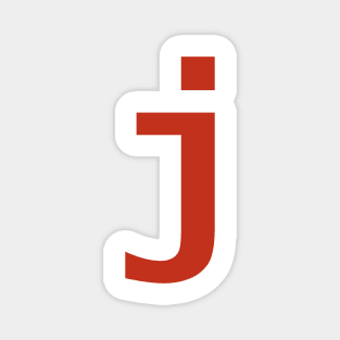 Letter j in Red Text Minimal Typography Magnet