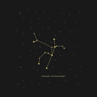 Andromeda Constellation. Gold T-Shirt