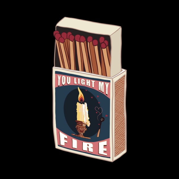 You light my fire Vintage Matchbox by Apescribbles
