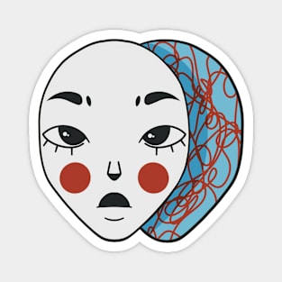 Overthinking Japanese Face Magnet