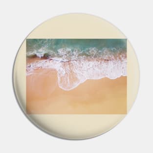 Sand and sea, crashing waves Pin