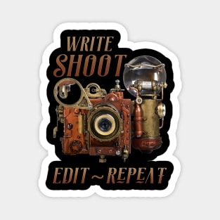 Write Shoot Edit Repeat Steampunk Flash Filmmaker Magnet