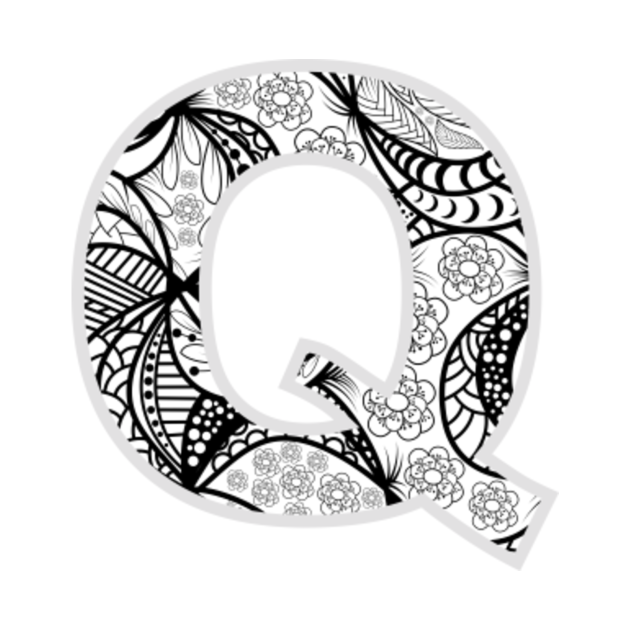 Letter Q with floral pattern - Letter Q - Kids Hoodie ...