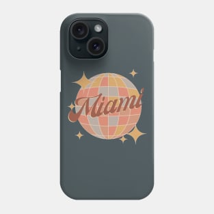 Miami Florida Retro Vintage disco ball brown Phone Case