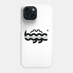 Brown Girl Gamer Code Horizontal Logo - Black Phone Case