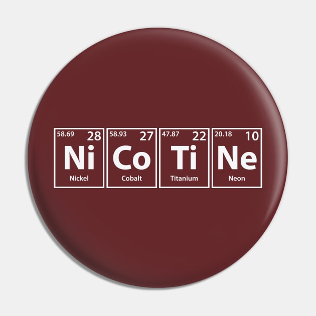 Nicotine (Ni-Co-Ti-Ne) Periodic Elements Spelling Pin by cerebrands