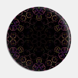 Rose Curve Kaleidoscope | Algorithmic Art Pin