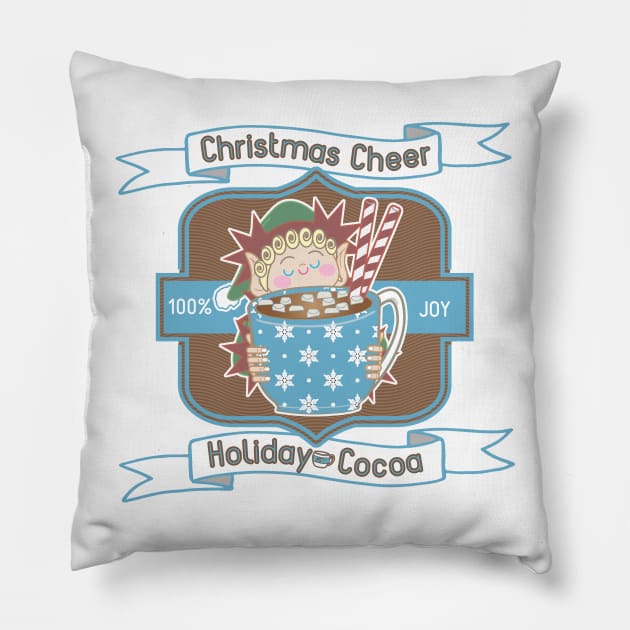 Christmas Cheer Holiday Cocoa Badge Pillow by Kutesy_World