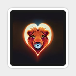 Lion in a heart shape Magnet