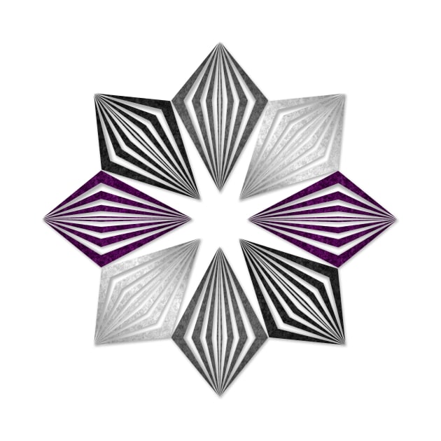 Asexual Pride Flag Colored Geometric Starburst by LiveLoudGraphics