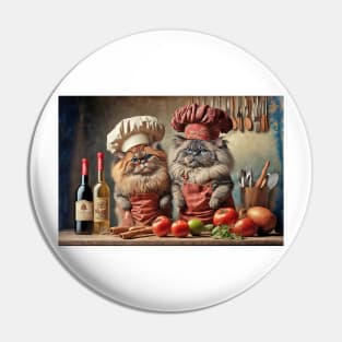 Two Himalayan Cat Chefs in the Kitchen Pin