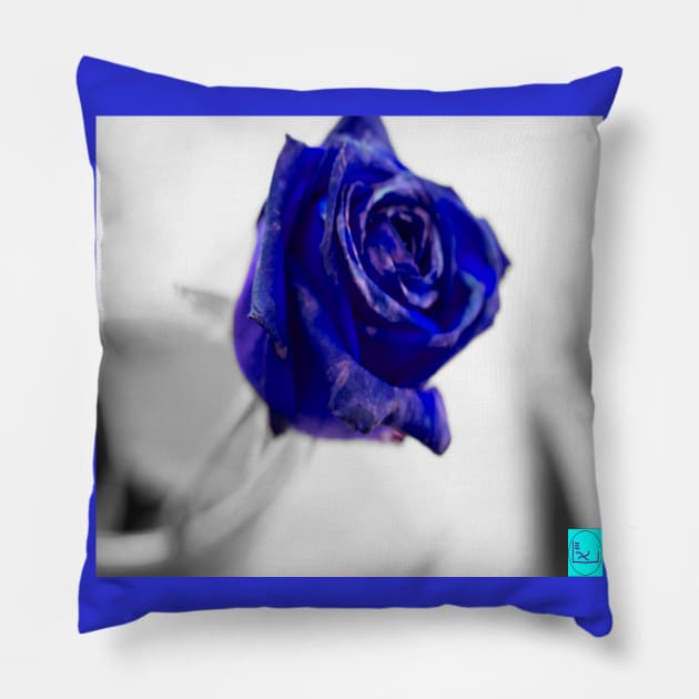 blue rose Pillow by callalexi