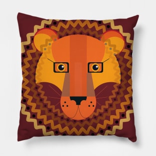 Lion Geometric Ornament Pillow