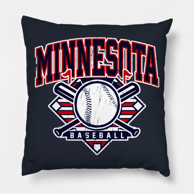 Vintage Minnesota Baseball Pillow by funandgames