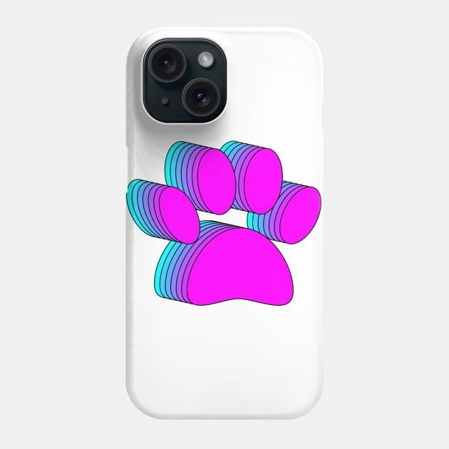 Pink Purple And Blue Dog Paws Phone Case by Braznyc