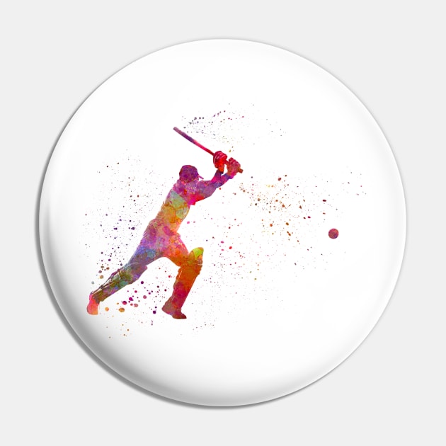 Cricket player batsman silhouette in watercolor Pin by PaulrommerArt