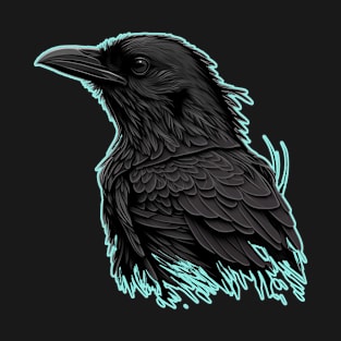 Raven Graphic Goth Black Crow T-Shirt