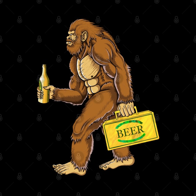 Bigfoot drinking beer by Artardishop