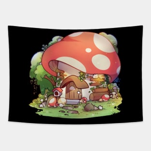 Mushroom Cottage Tapestry