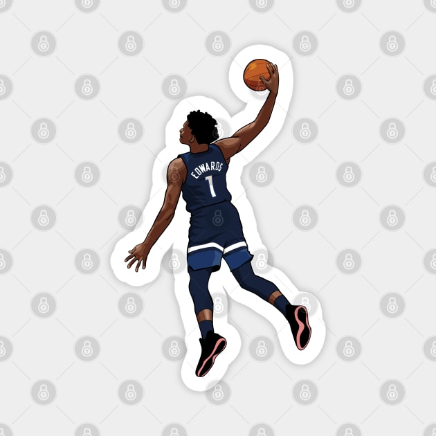 Anthony Edwards Vector Dunk Magnet by qiangdade