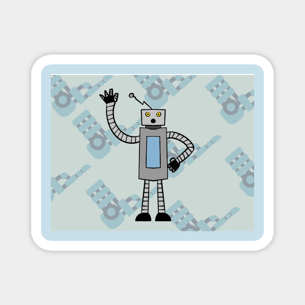 October Waving Robot Magnet by Soundtrack Alley