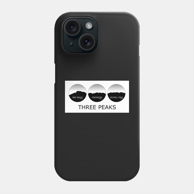 Three Peaks Profiles Phone Case by ZakPage