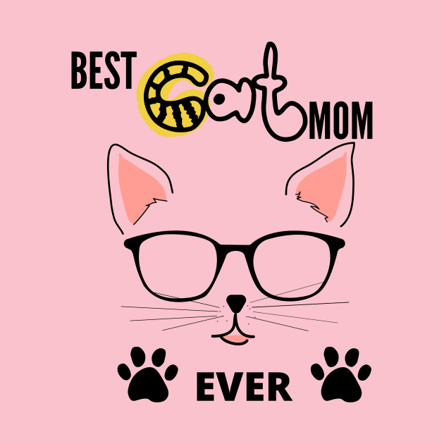 Funny Cat Lover Gift Idea For Mom - Best Cat Mom Ever, I Love My Cat Illustration Funny Cat Meme Is My Lover Gift Idea For Mom by solo4design